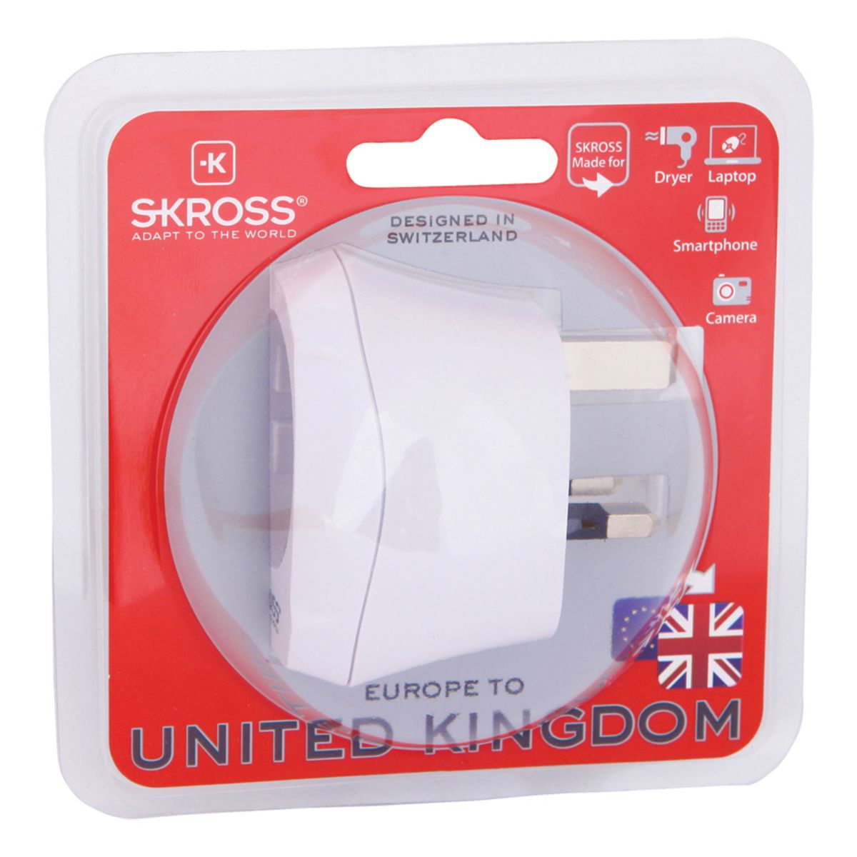 SKROSS Adaptateur secteur de voyage Europe vers Royaume-Uni