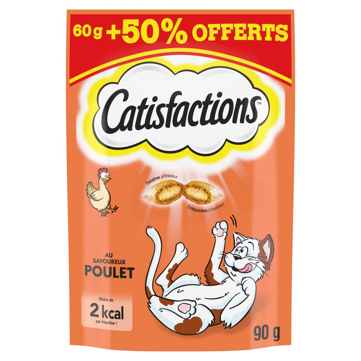CATISFACTIONS Friandises au poulet pour chat 60g+50% offert 90g