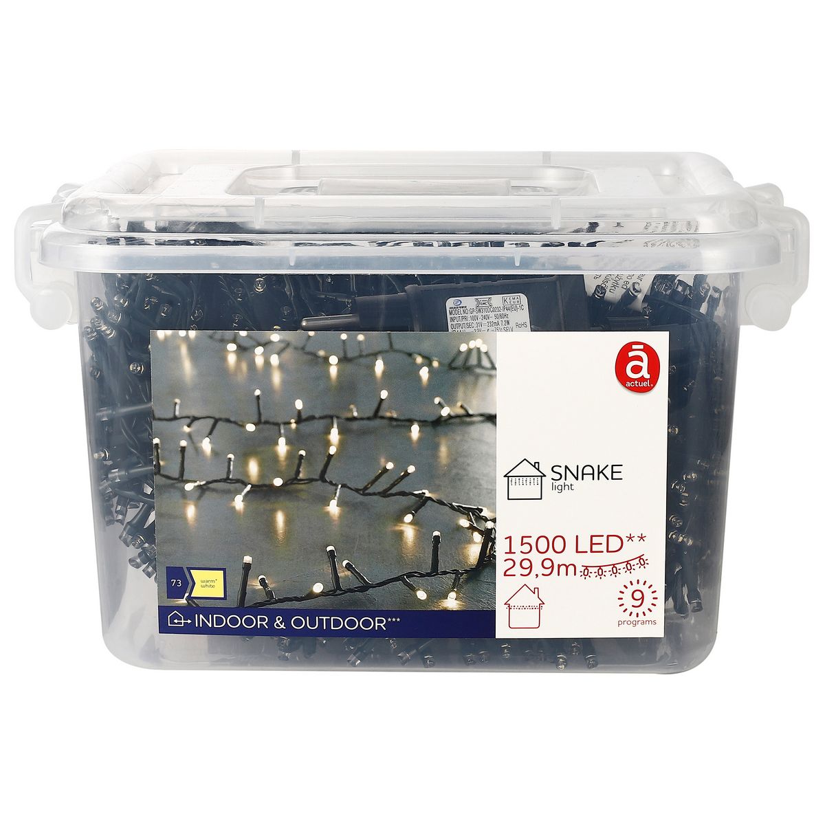 ACTUEL Guirlande Extérieure 1500 LED Blanc Chaud 33 m