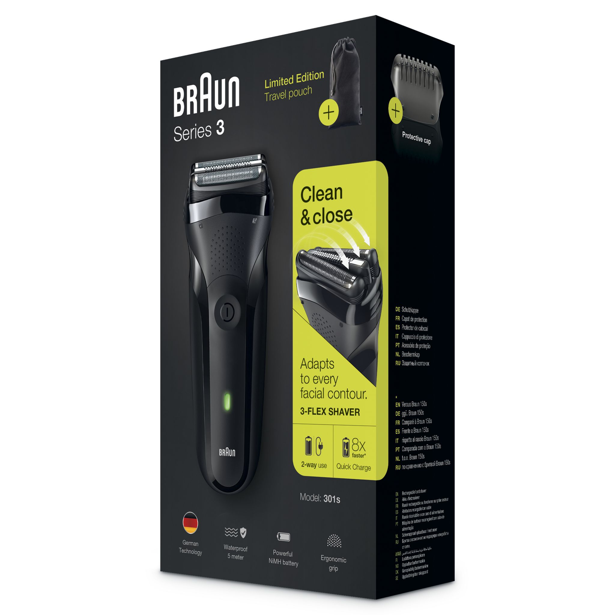 Voir la diapositive 2 : BRAUN Rasoir à grilles S301 Series 3