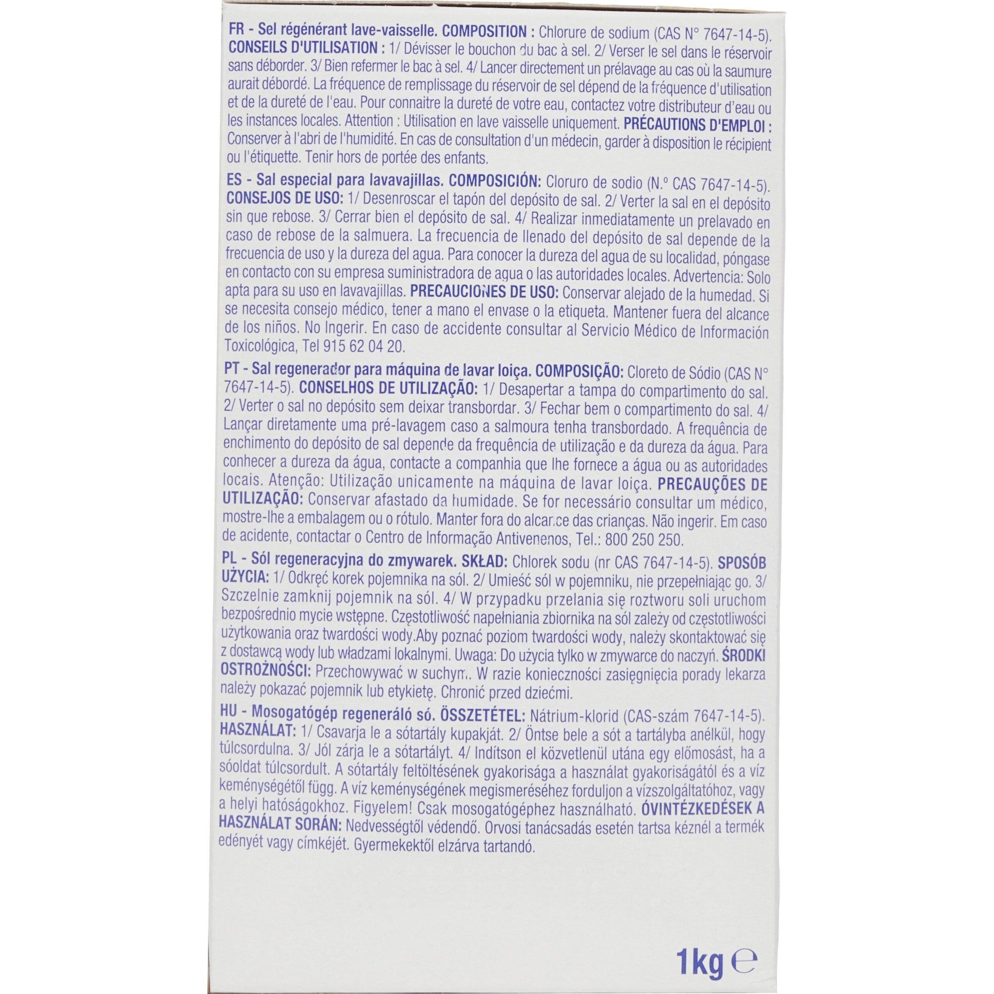 Voir la diapositive 2 : POUCE Sel régénérant lave-vaisselle 1kg