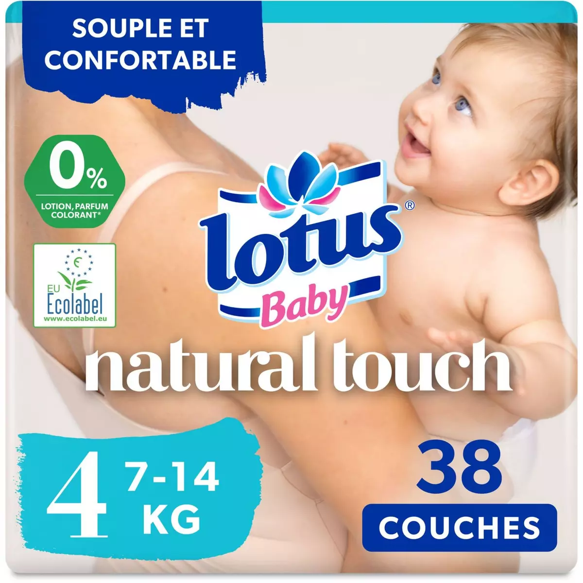 LOTUS BABY Natural touch couches taille 4 (7-14kg) 38 couches