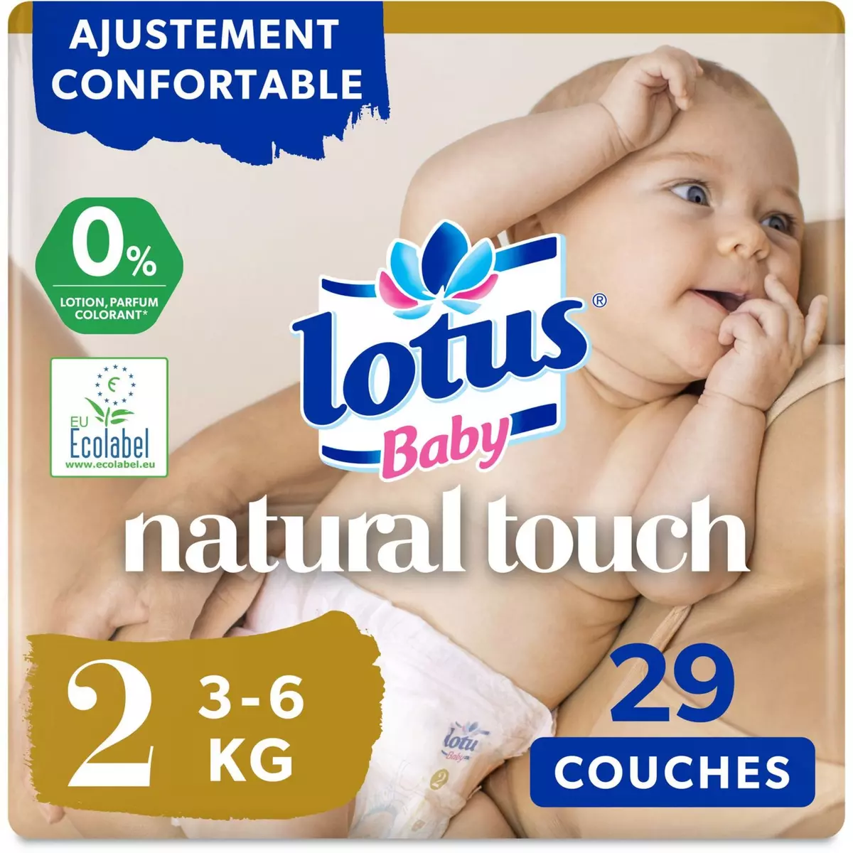 LOTUS BABY Natural touch couches taille 4 (7-14kg) 38 couches pas cher 