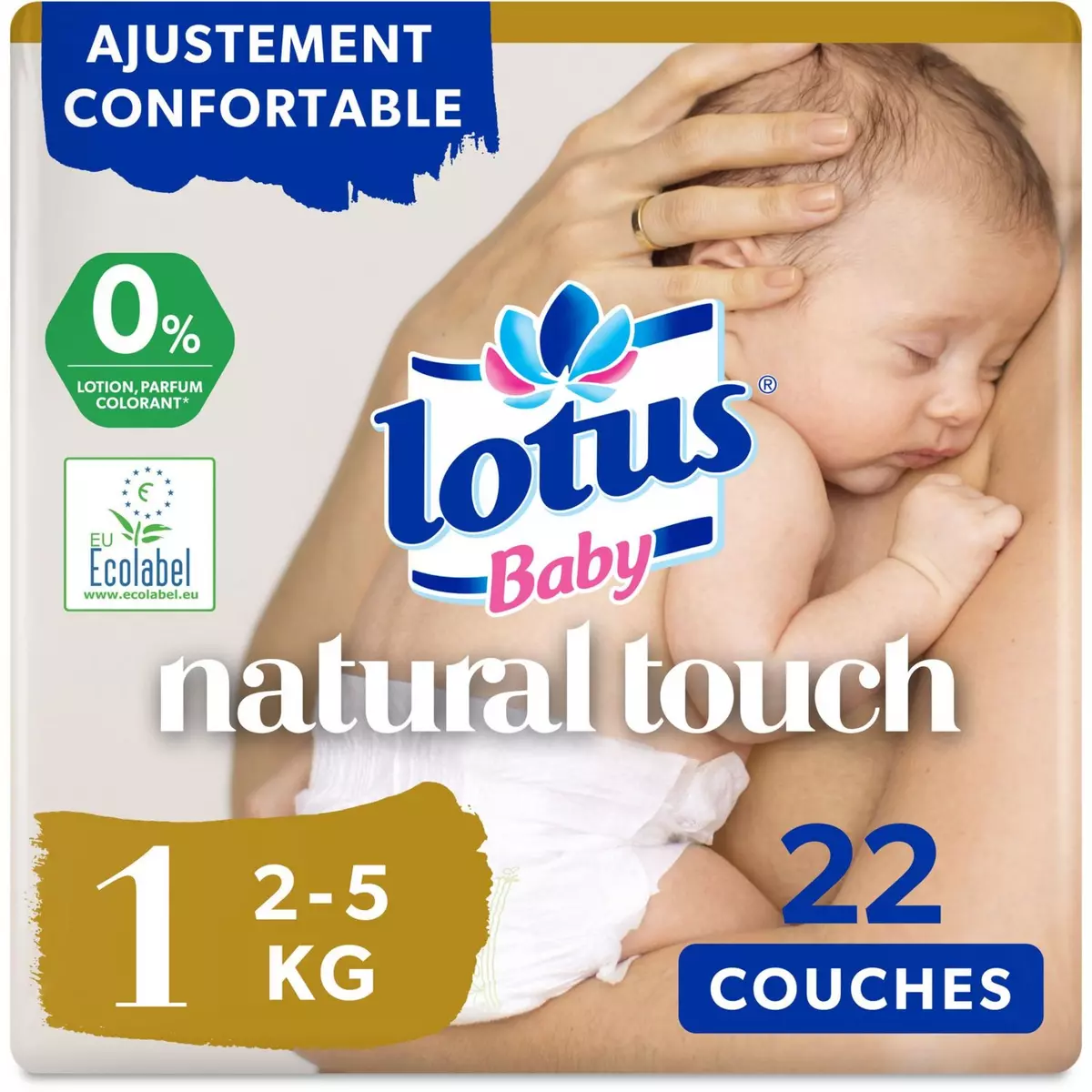 LOTUS BABY Natural touch couches taille 1 (2-5kg) 22 couches