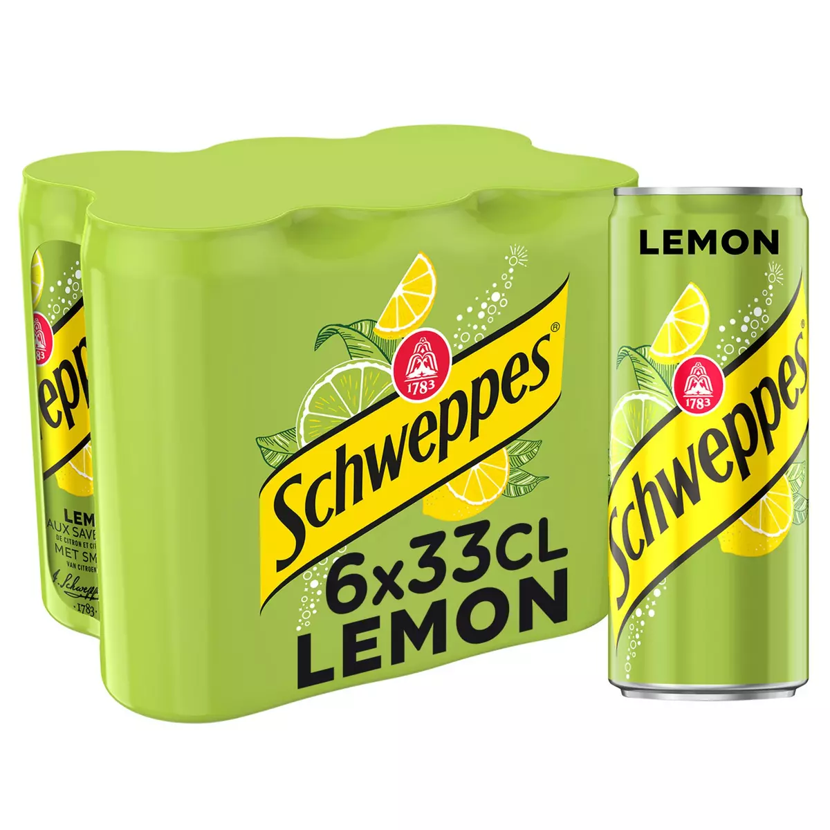 SCHWEPPES Boisson gazeuse saveur Citron boîtes slim 6x33cl