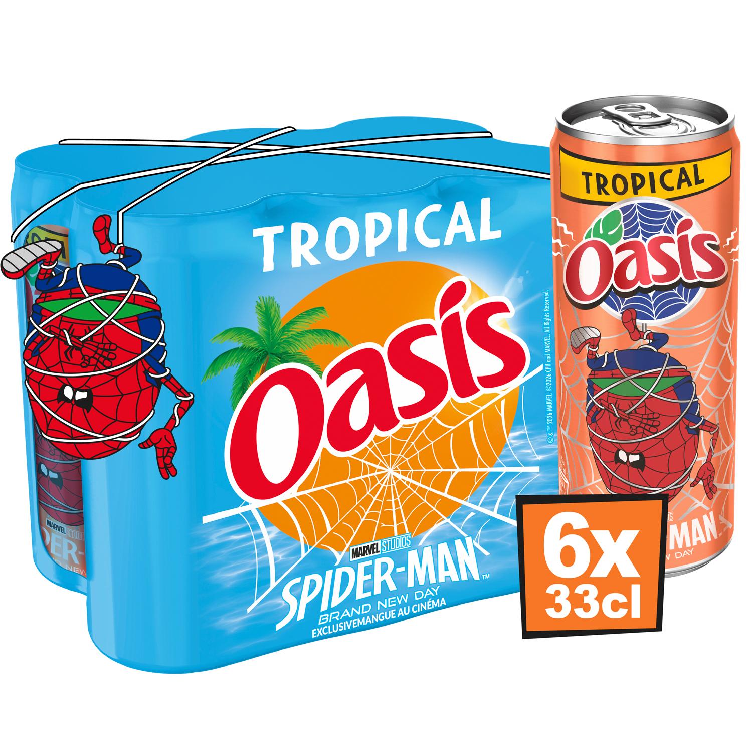 Voir la diapositive 2 : OASIS Boisson aux fruits saveur tropical boîtes 6x33cl