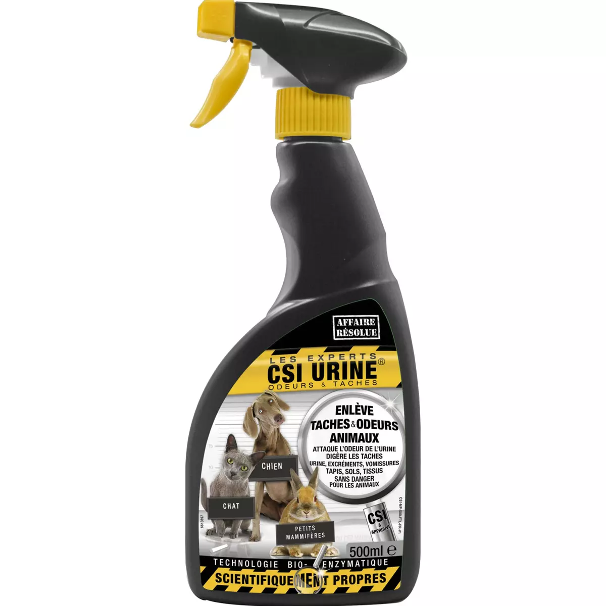 Spray anti odeur et anti tâches CSI URINE - Multi Animaux - 500ml
