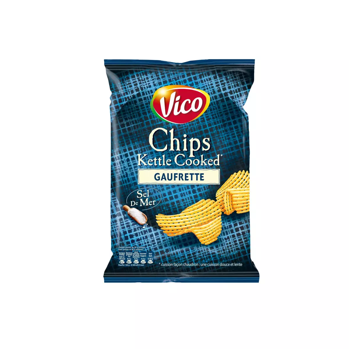 VICO Chips gaufrettes Kettle Cooked au sel de mer 120g