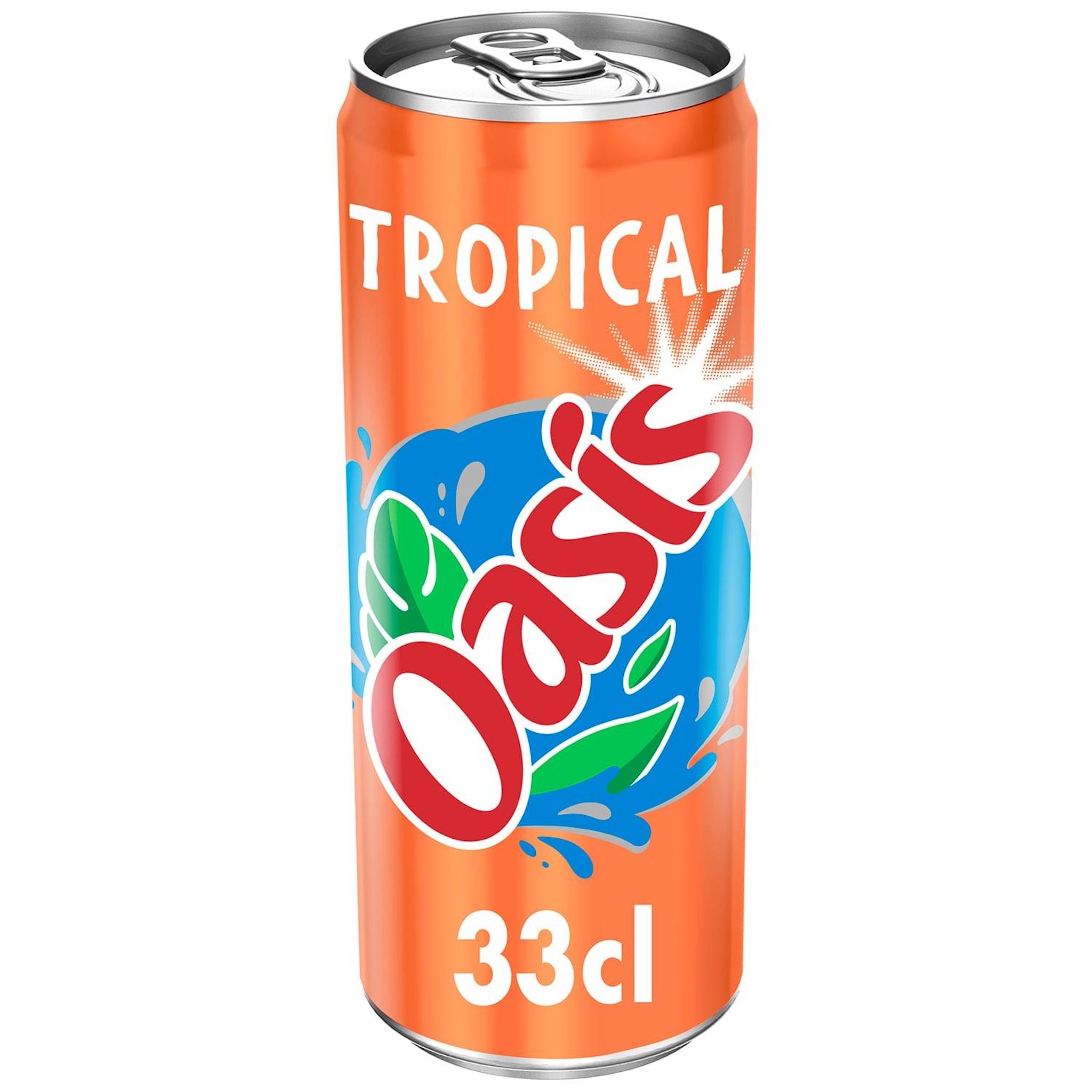 Voir la diapositive 2 : OASIS Boisson aux fruits goût tropical boîte slim 33cl