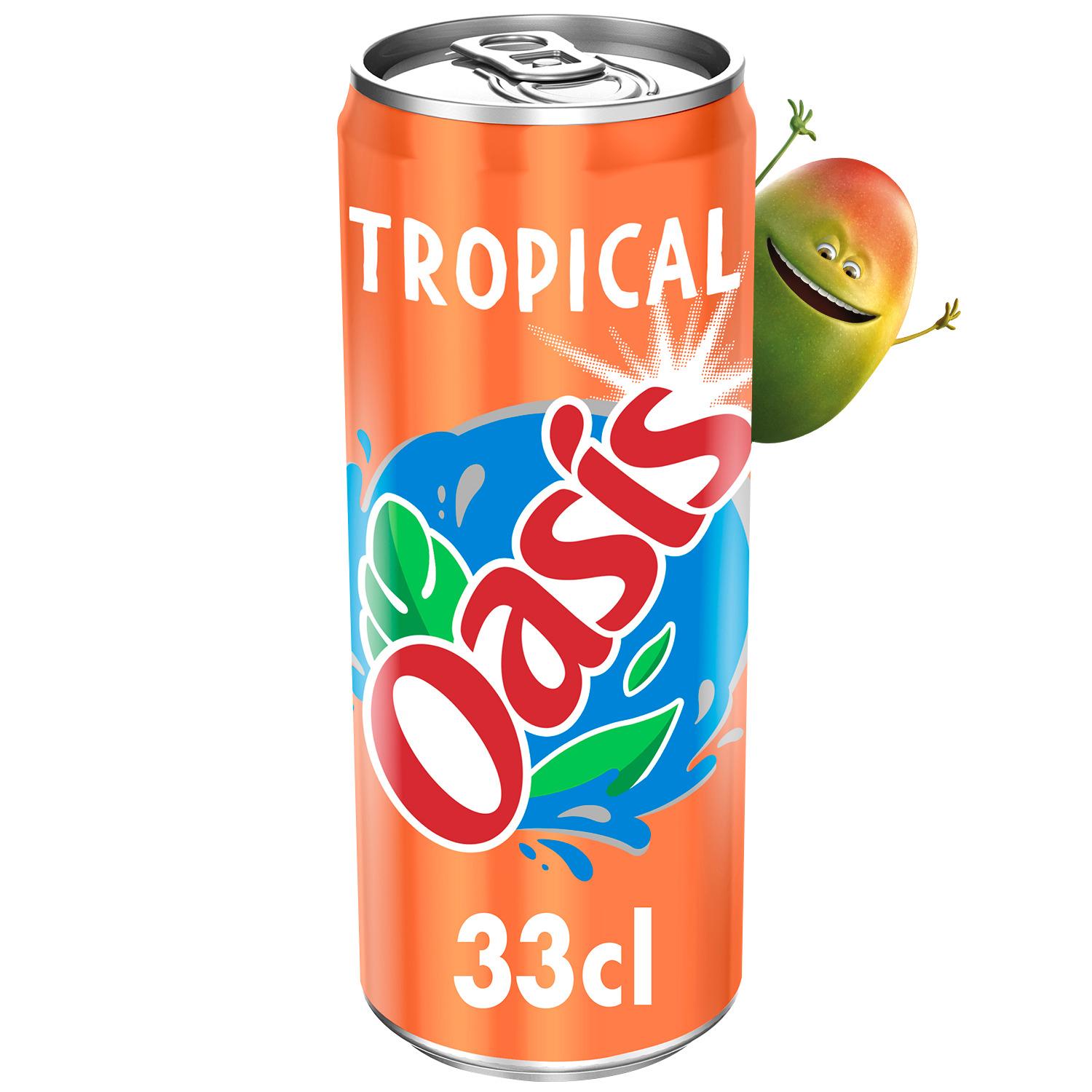 Voir la diapositive 3 : OASIS Boisson aux fruits goût tropical boîte slim 33cl