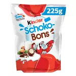 KINDER Schokobons bonbons chocolatés fourrés lait et noisettes 225g