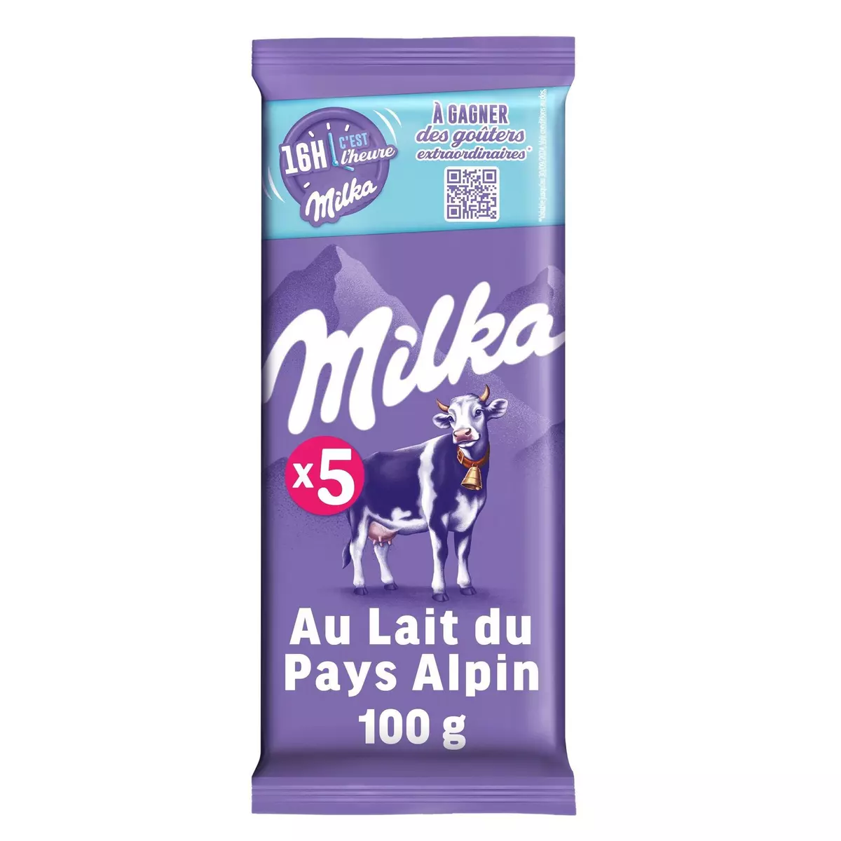 MILKA Tablette de chocolat au lait du Pays Alpin 5 pièces 5x100g