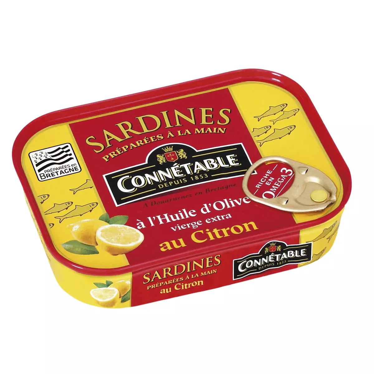 CONNETABLE Sardines à l'huile d'olive vierge extra et au citron  135g