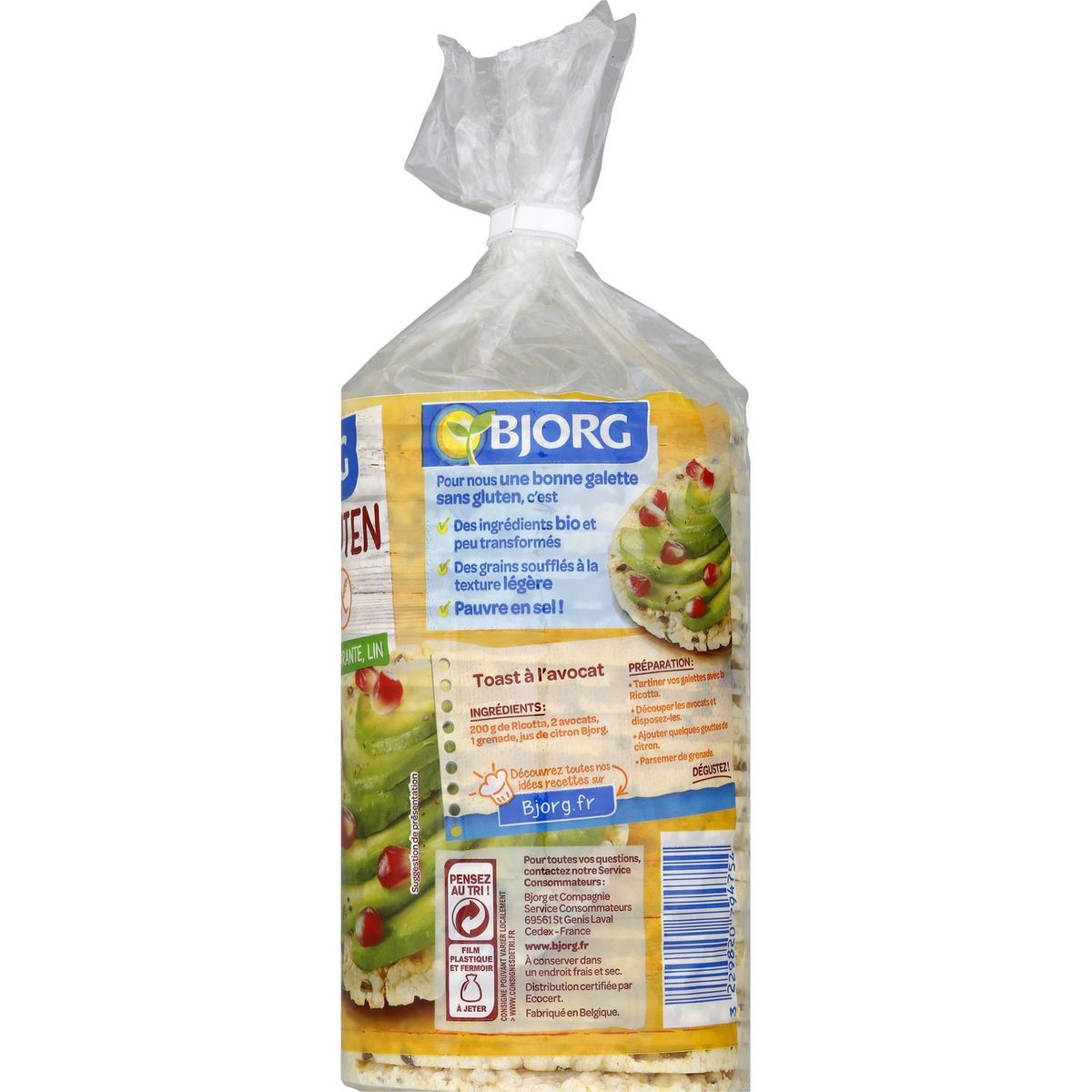BJORG Galettes de maïs amarante et lin bio sans gluten 150g