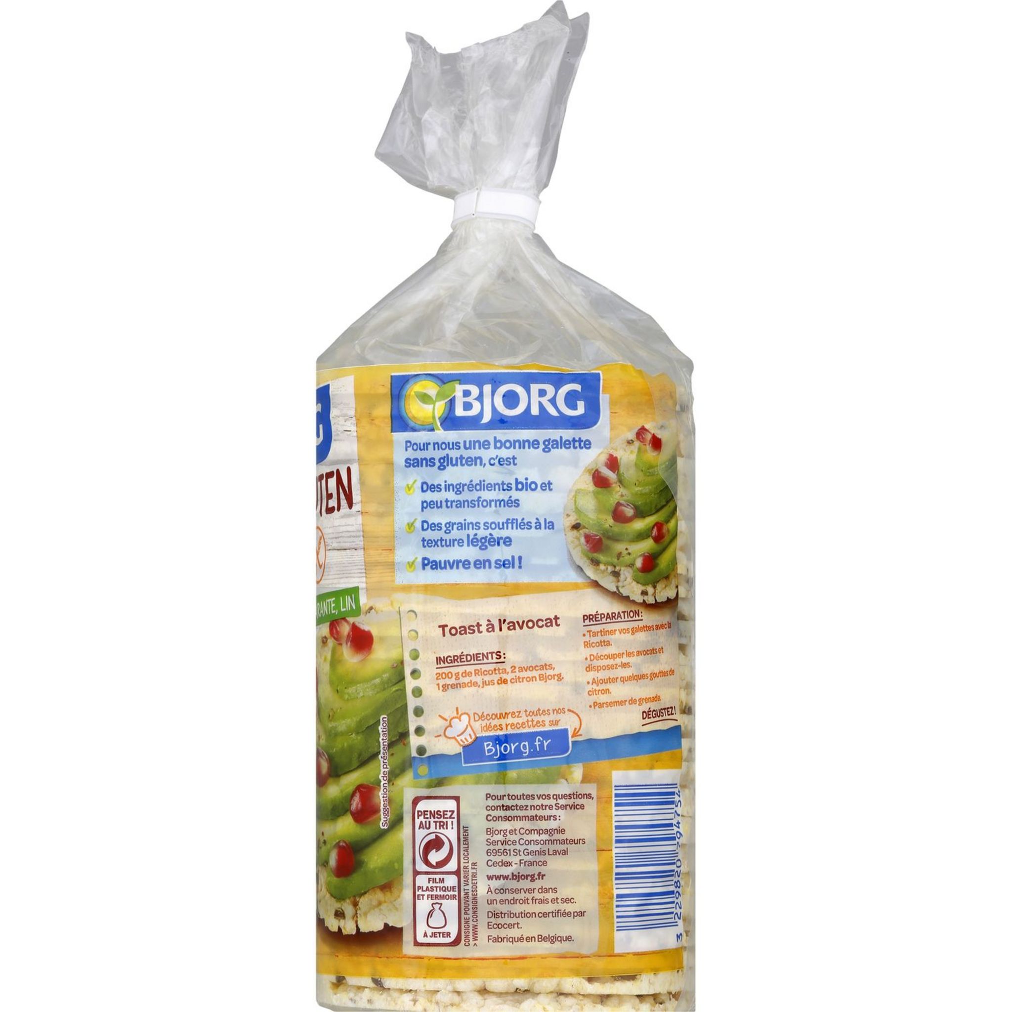 Voir la diapositive 3 : BJORG Galettes de maïs amarante et lin bio sans gluten 150g