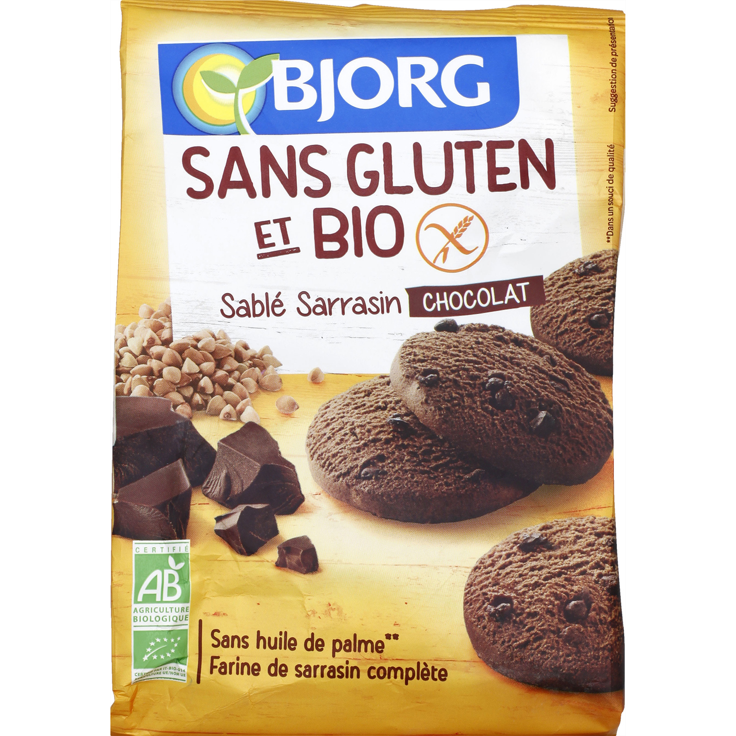Voir la diapositive 2 : BJORG Sablé sarrazin au chocolat bio sans gluten 250g