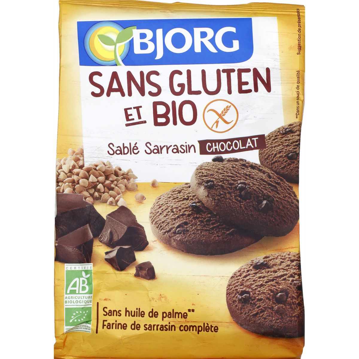 BJORG Sablé sarrazin chocolat bio sans gluten 250g