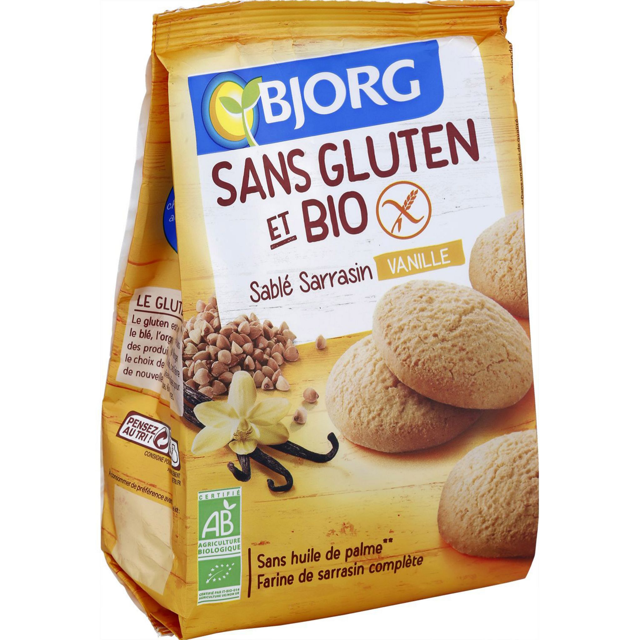 Voir la diapositive 2 : BJORG Sablé sarrasin vanille sans gluten bio 250g