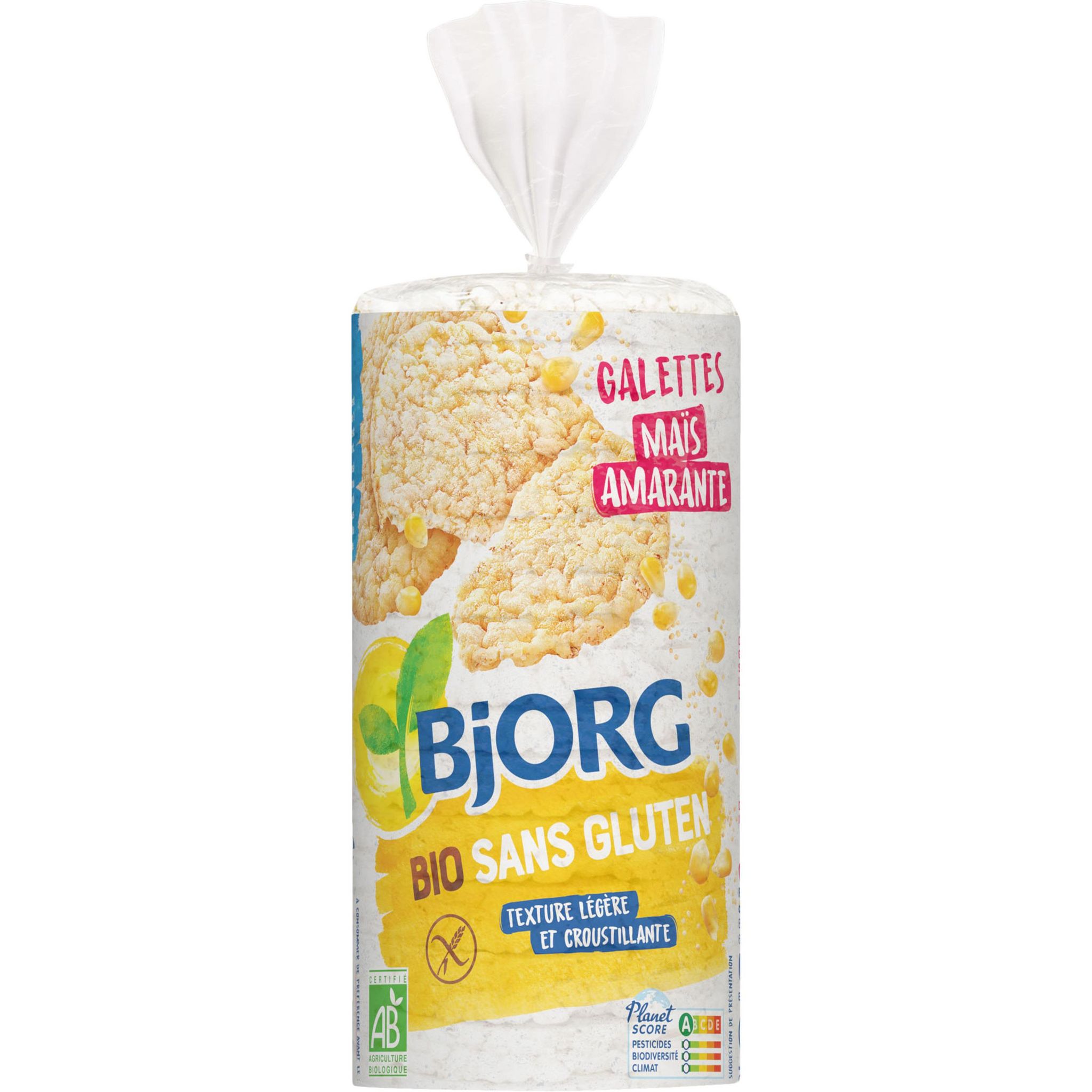 Voir la diapositive 2 : BJORG Galettes de maïs et amarante bio sans gluten 150g