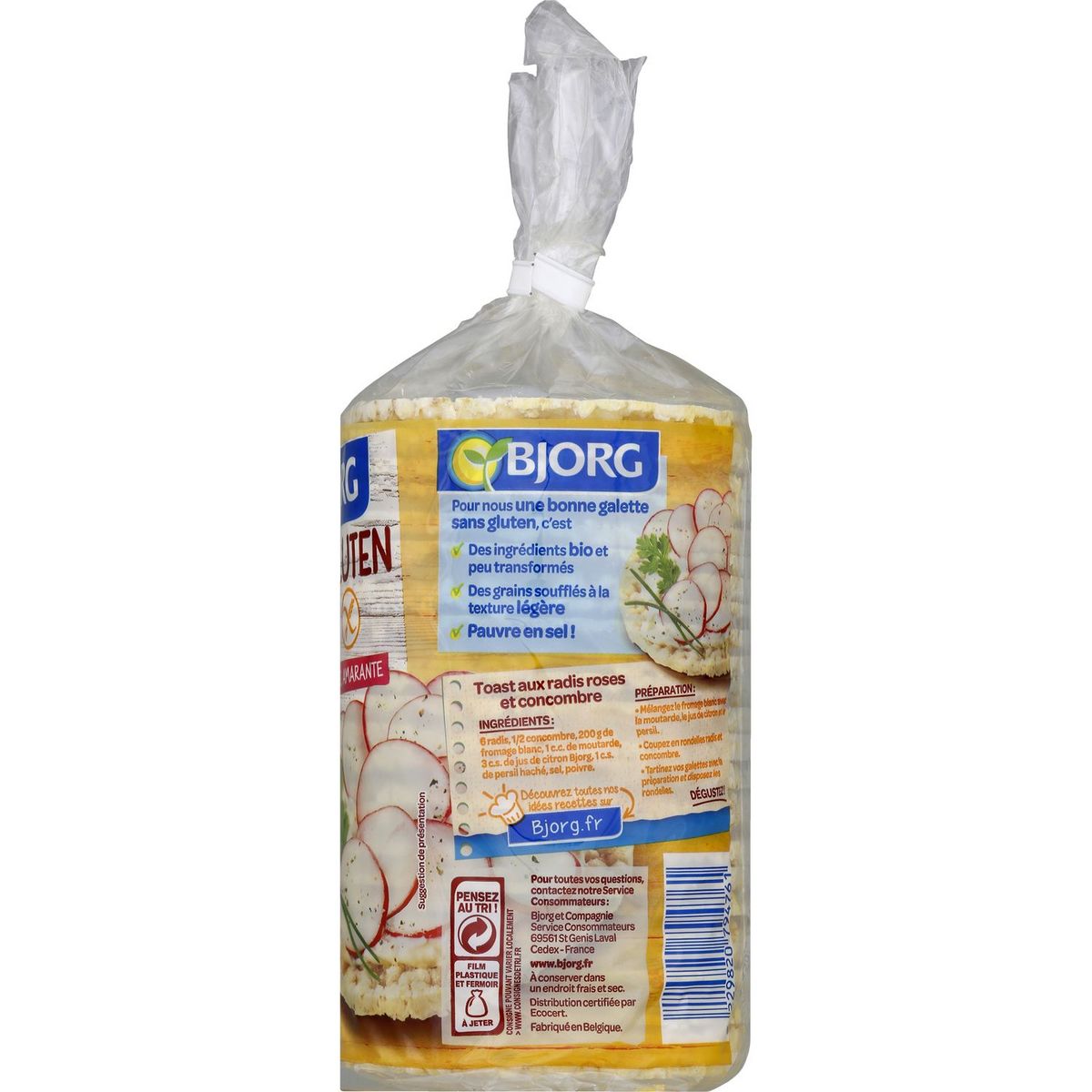 BJORG Galettes de maïs et amarante bio sans gluten 150g