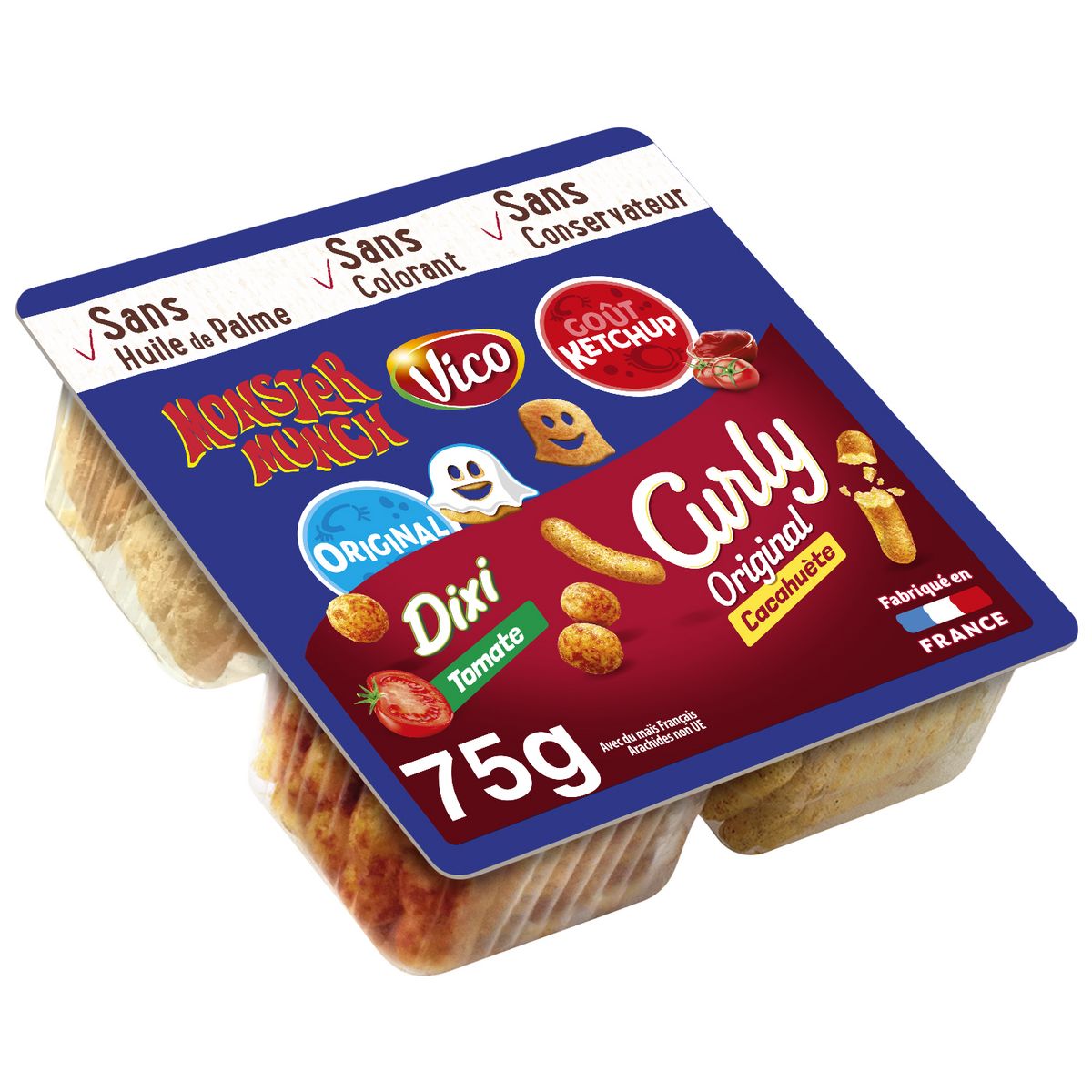 MONSTER MUNCH Assortiment de biscuits soufflés 75g