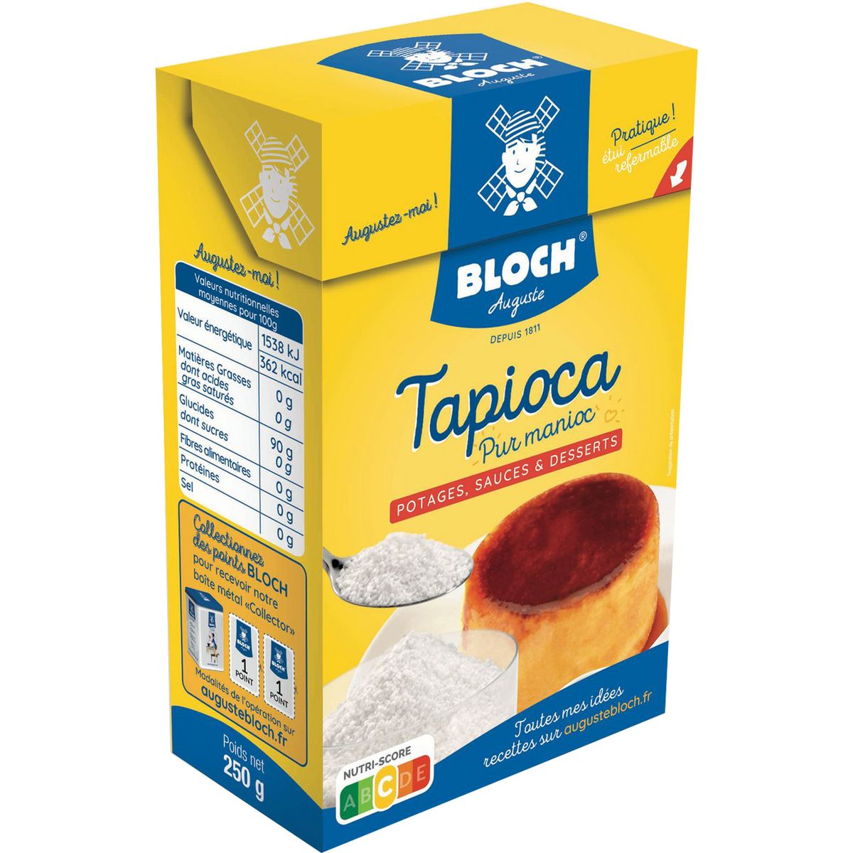 BLOCH AUGUSTE Tapioca pur manioc pour potages sauces et desserts 250g
