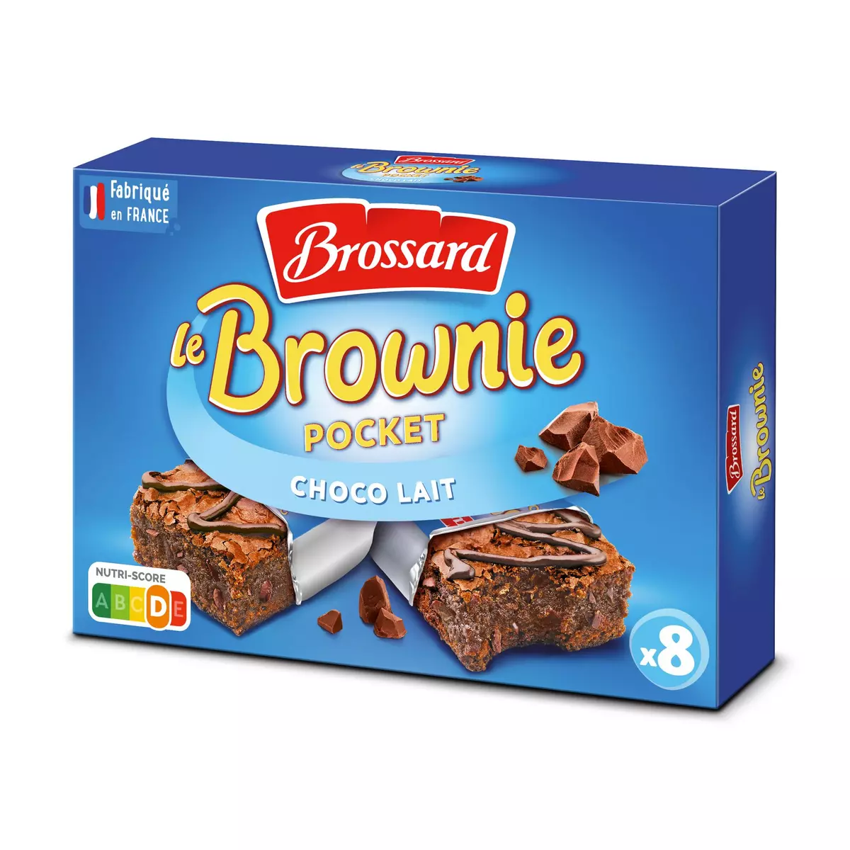 BROSSARD Brownie chocolat au lait sachets individuels 8 pièces 240g