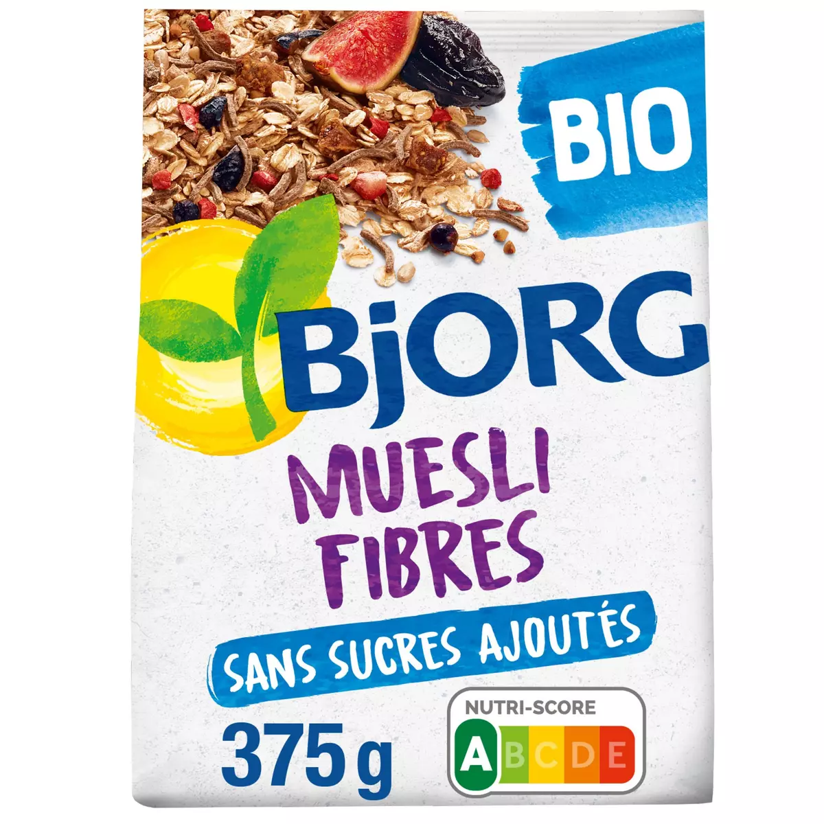 Muesli fibres - Son de blé, Figues, Pruneaux - Bjorg - 375 g