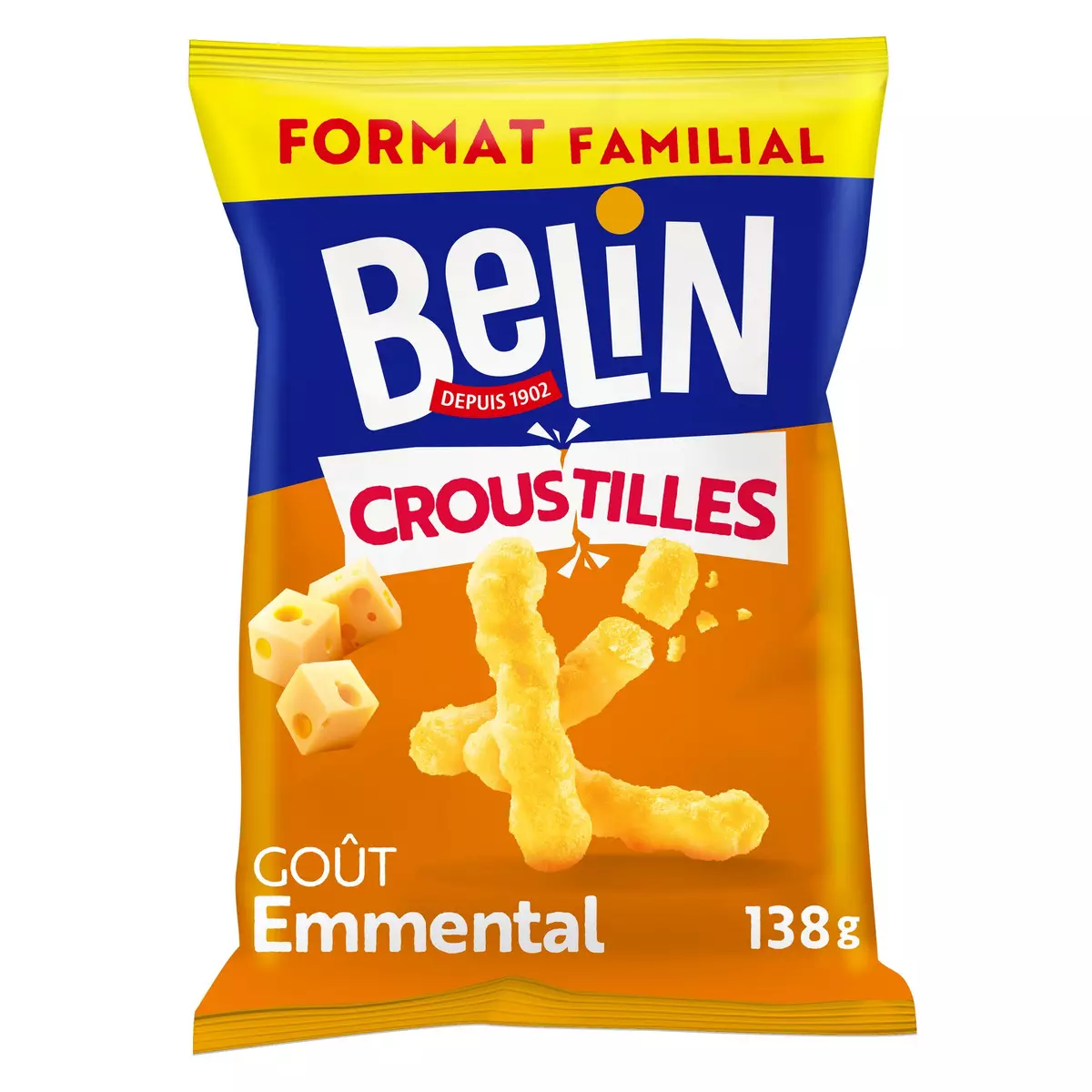 BELIN Biscuits salés croustilles à l'emmental Format familial 138g