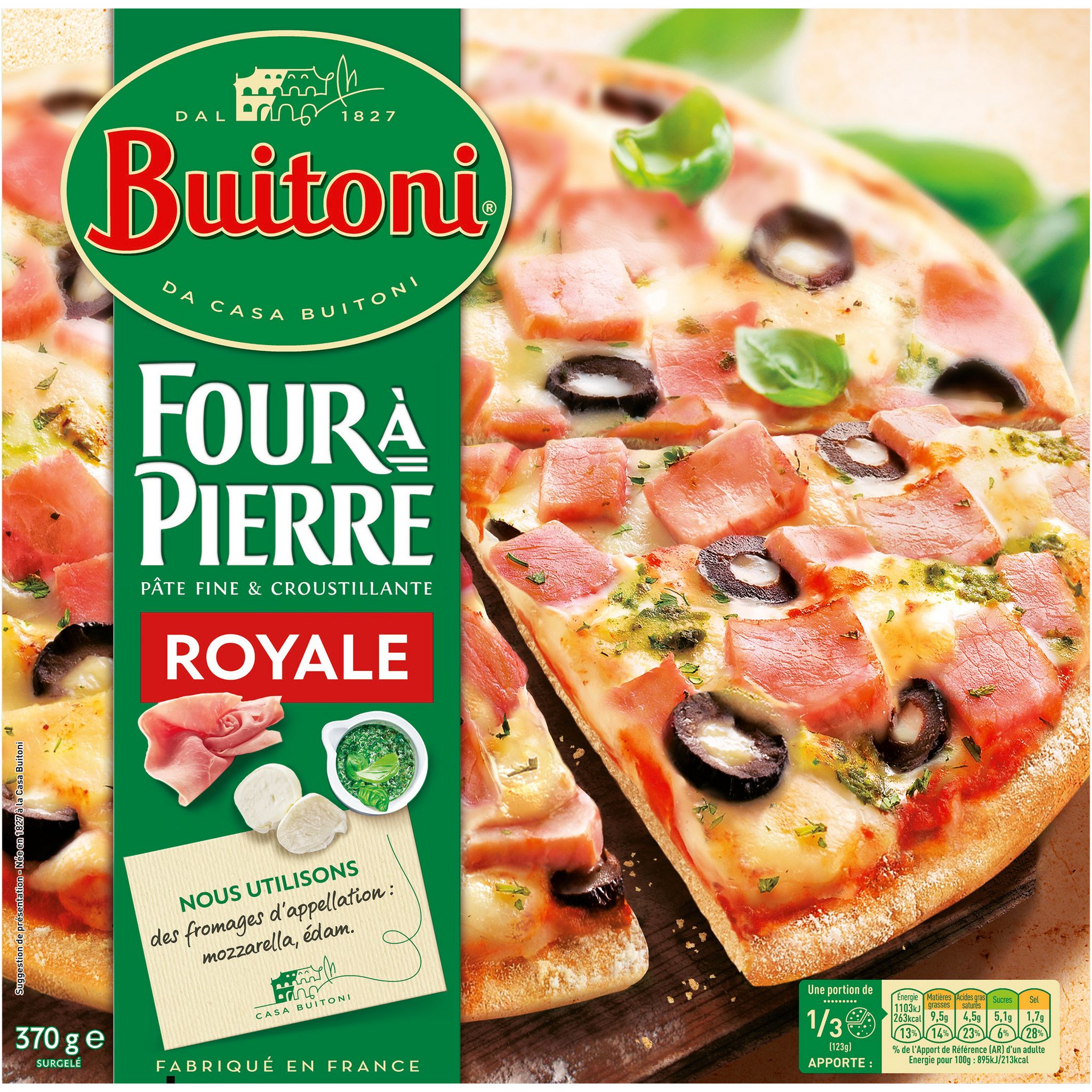 Voir la diapositive 2 : BUITONI Pizza four à pierre royale 370g