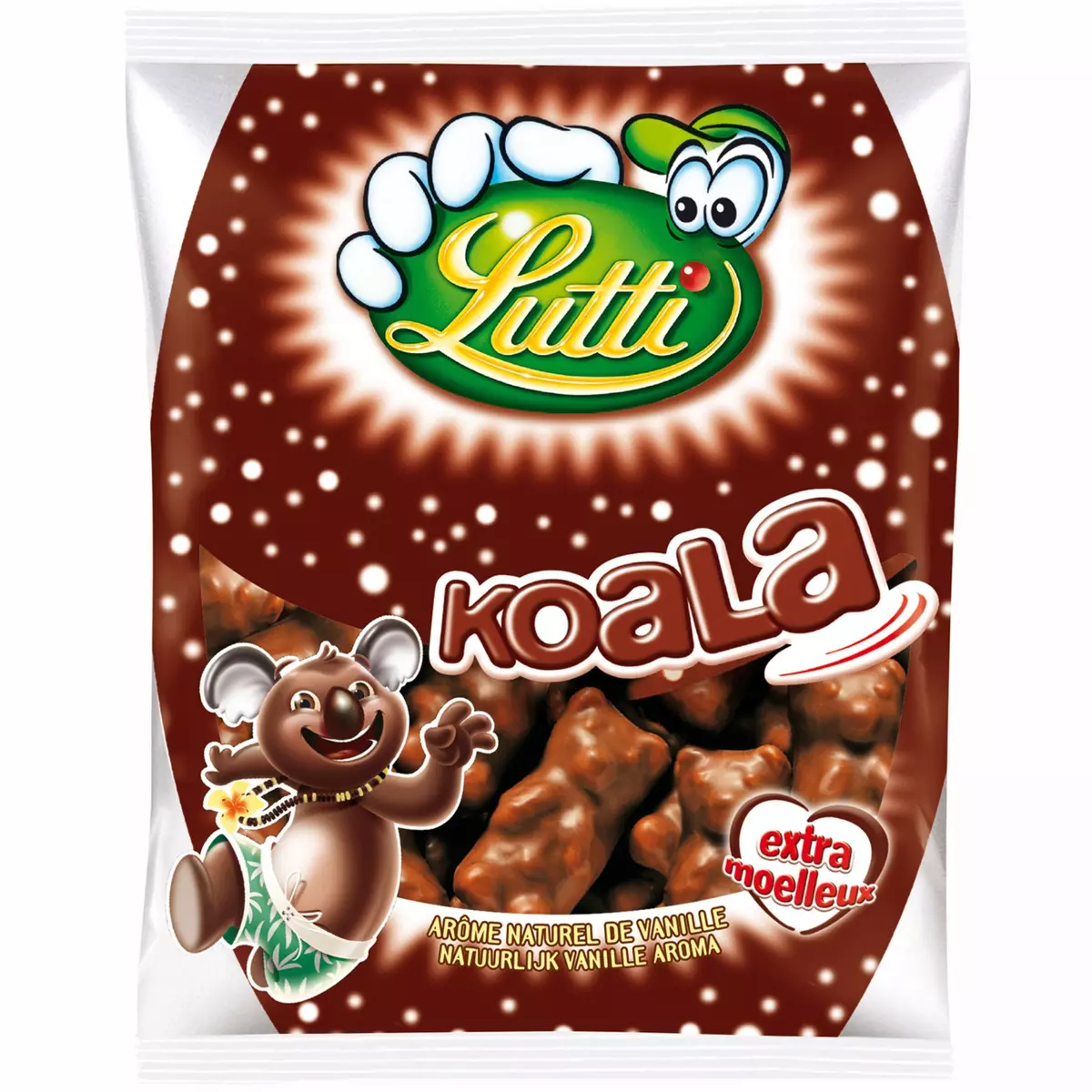 LUTTI Koala guimauve chocolat lait arôme vanille 185g