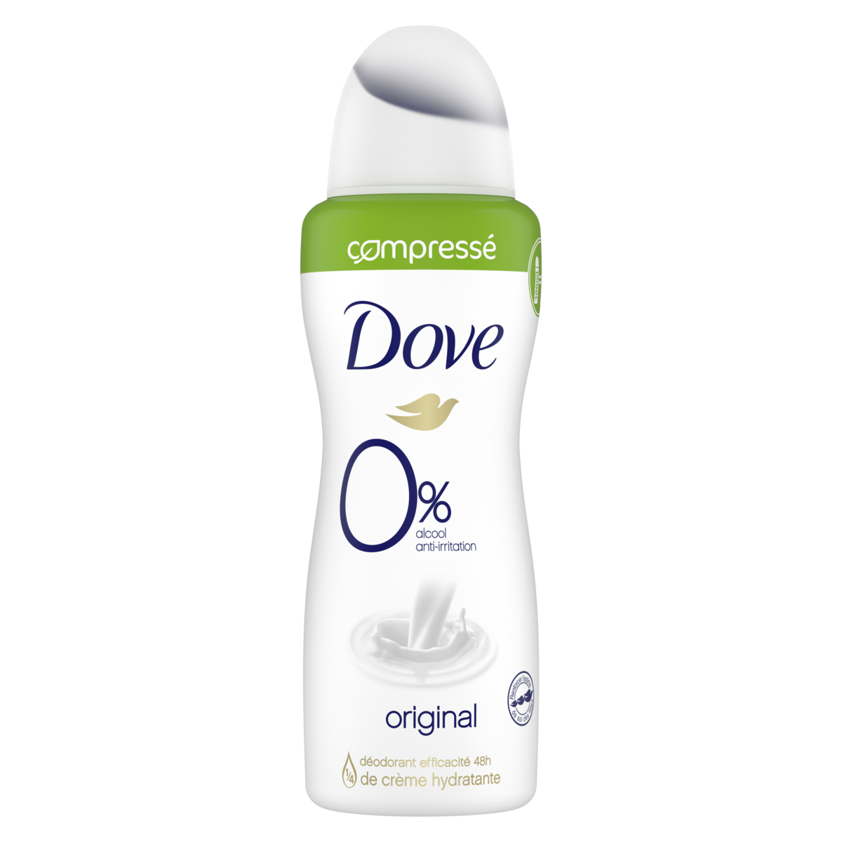 DOVE Zéro% Déodorant spray original compressé 48h 100ml