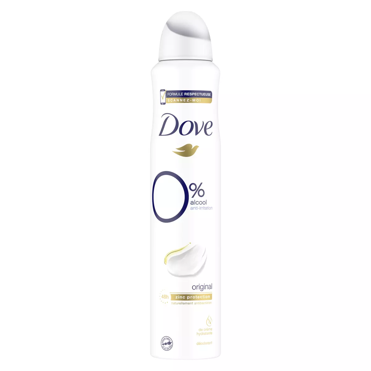 DOVE Original Déodorant femme spray antibactérien sans sels d'aluminium 200ml