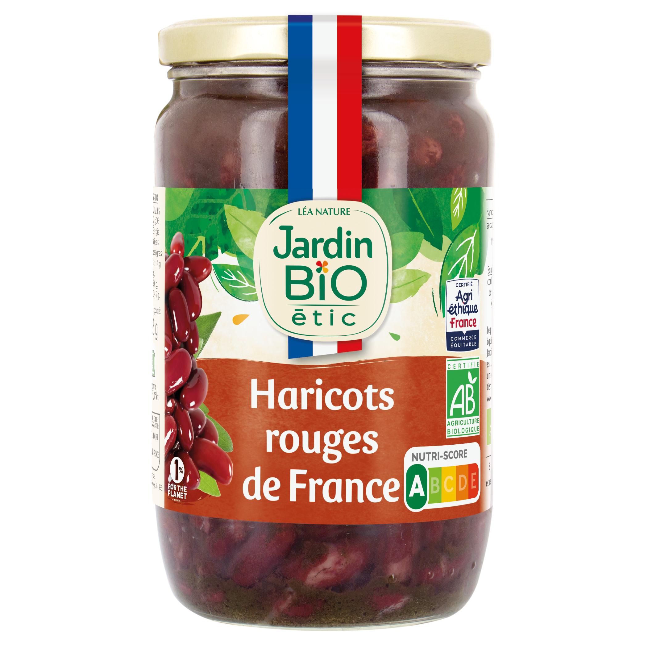 Voir la diapositive 2 : JARDIN BIO ETIC Haricots rouges à la sauge en bocal 395g