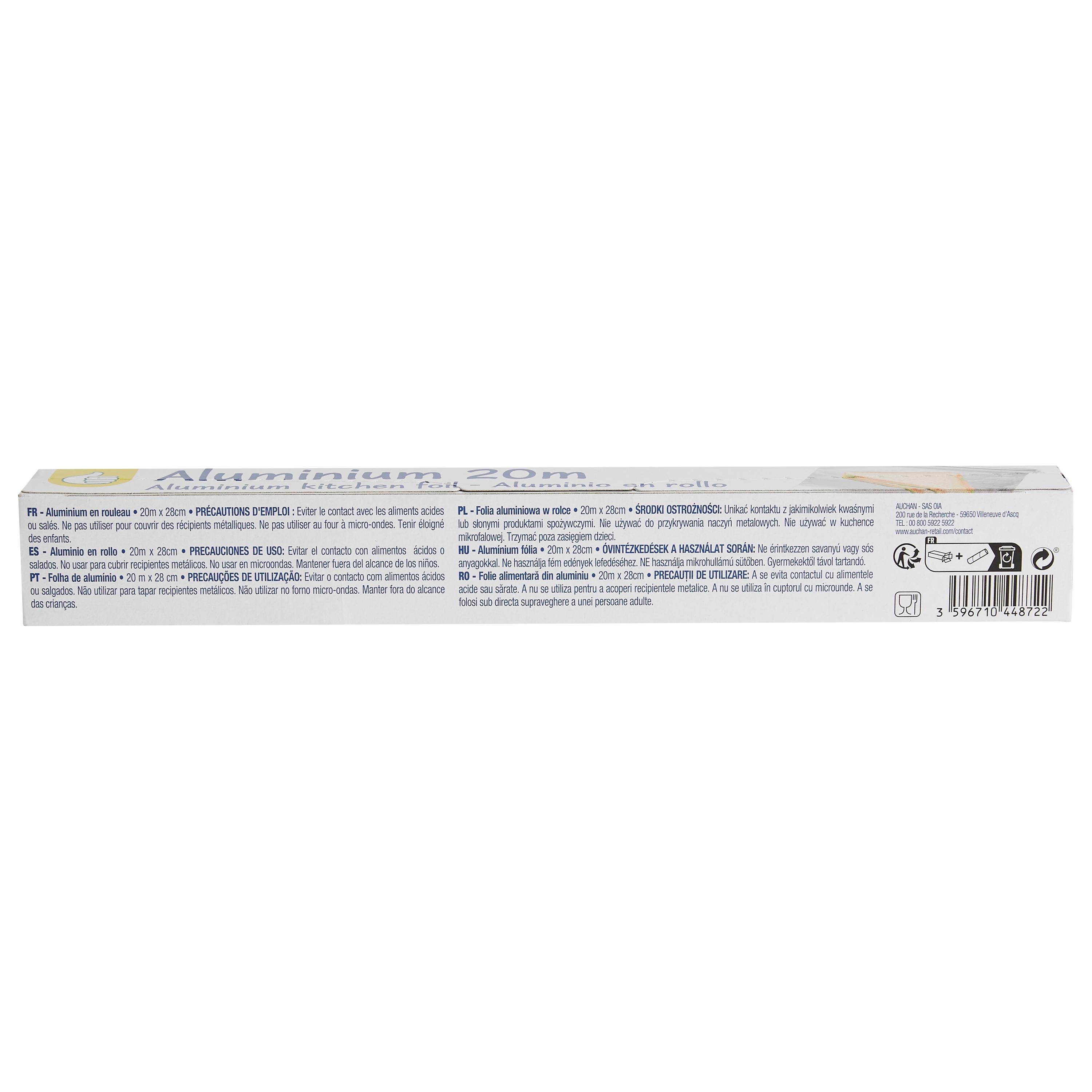 Voir la diapositive 2 : POUCE Papier aluminium 20m 1 rouleau