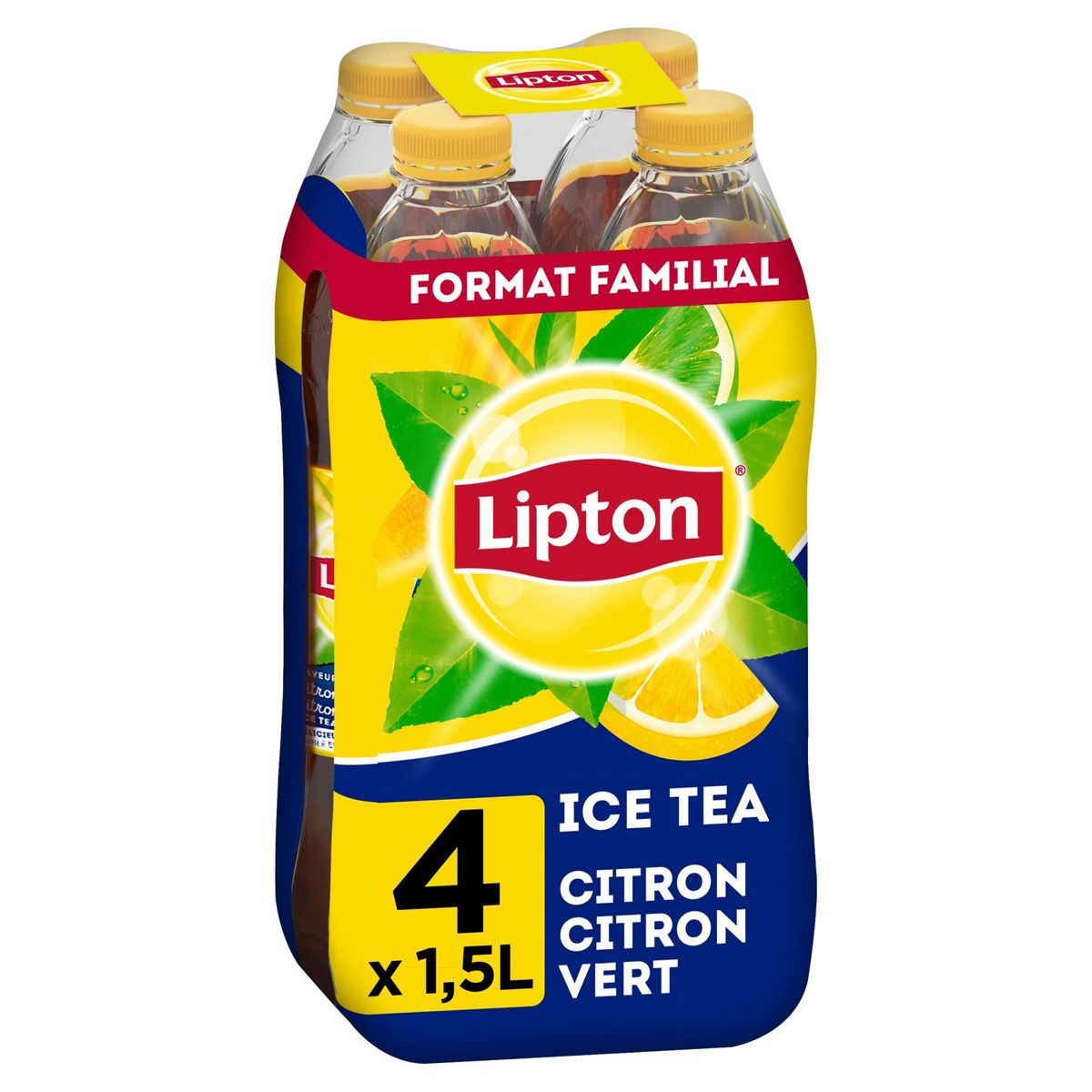 LIPTON Boisson à base de thé saveur citron citron vert 4x1,5l