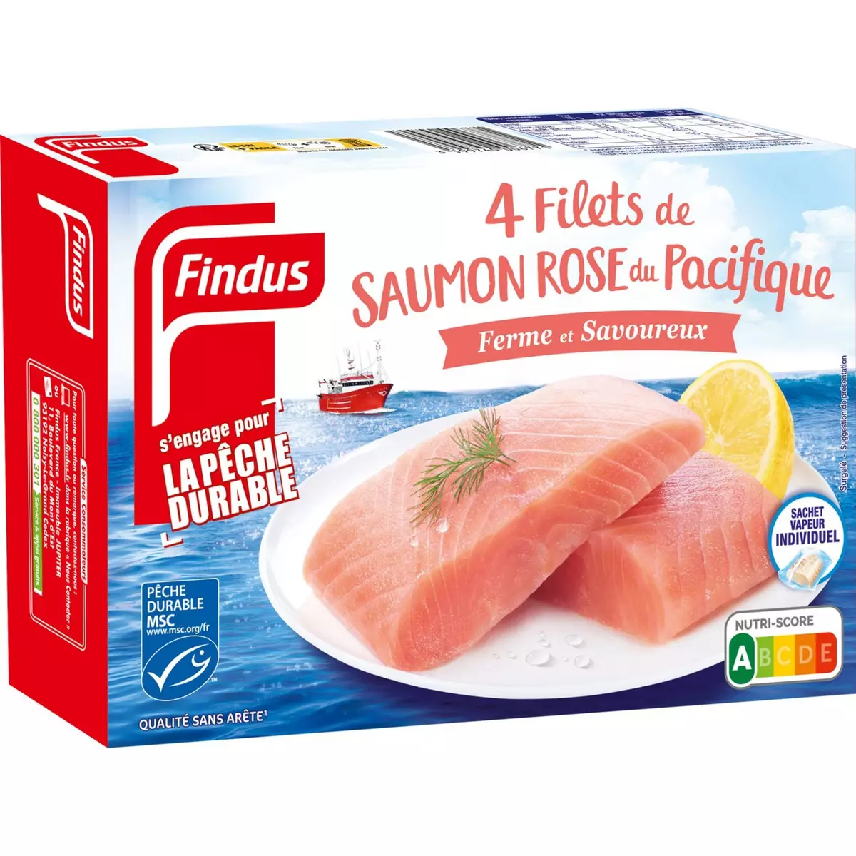 FINDUS Filet de saumon keta sauvage du Pacifique MSC 4 pièces 400g