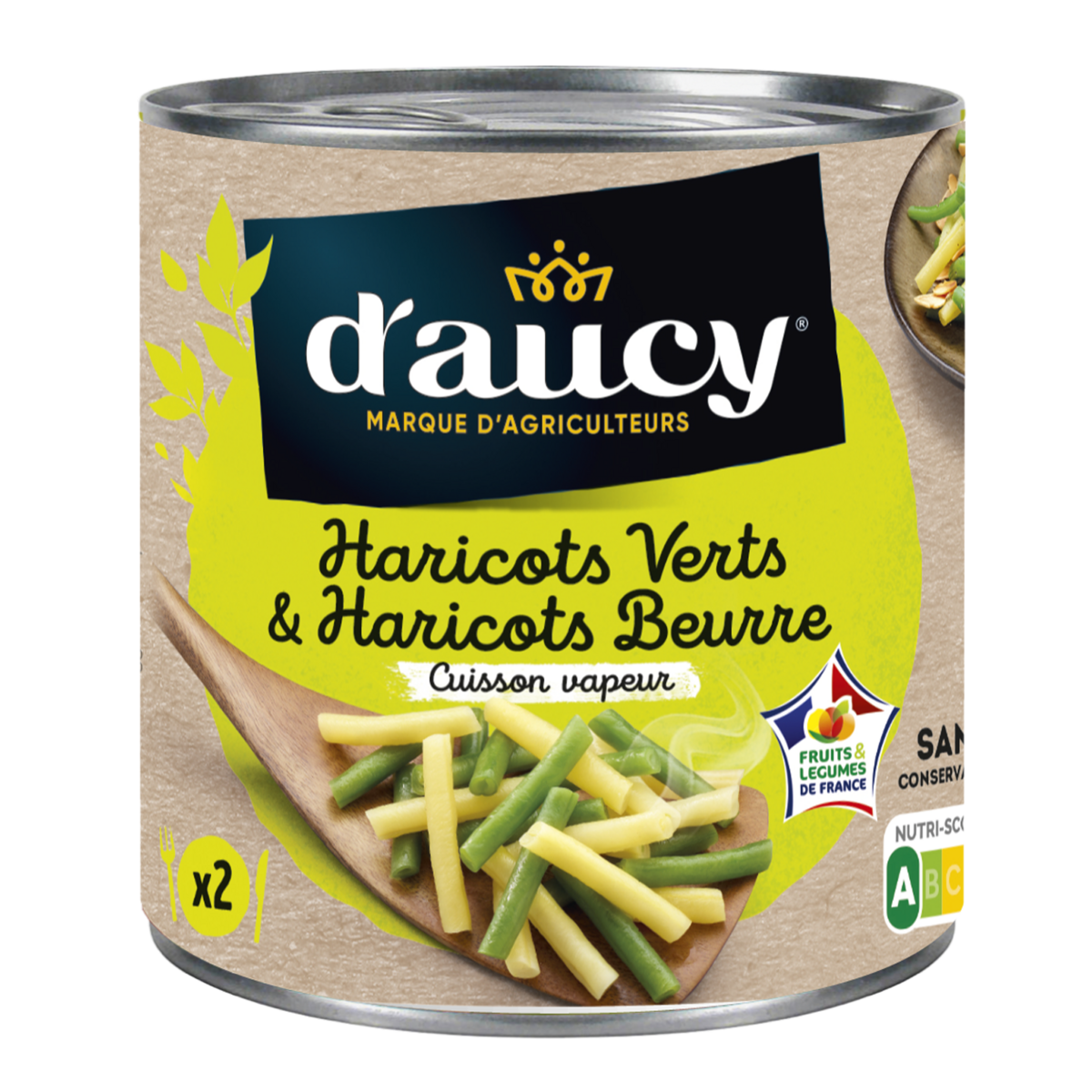 D'AUCY Duo haricots verts haricots beurre sous vide 225g