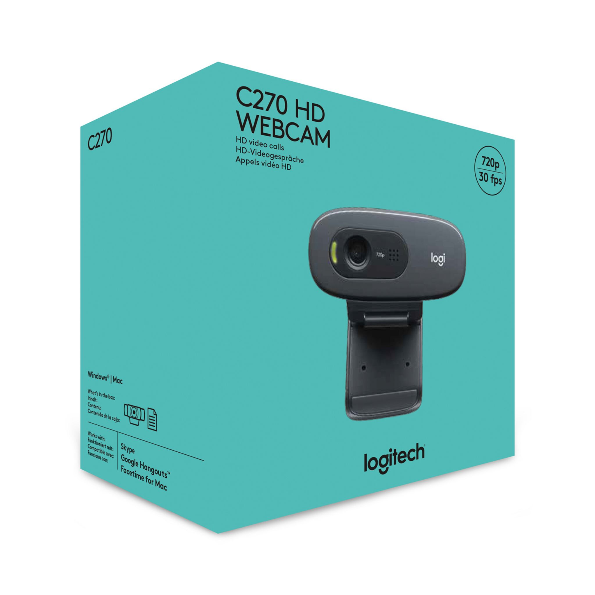 Voir la diapositive 5 : LOGITECH Webcam C270 HD avec microphone