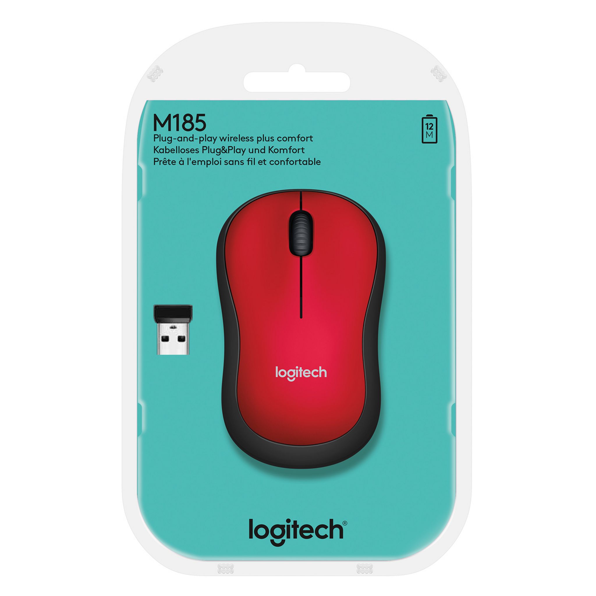 Voir la diapositive 5 : LOGITECH Souris sans Fil M185 Optique Rouge
