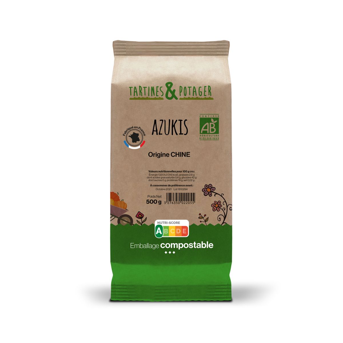 TARTINES & POTAGER Azukis bio : Haricots rouges du Japon 500g