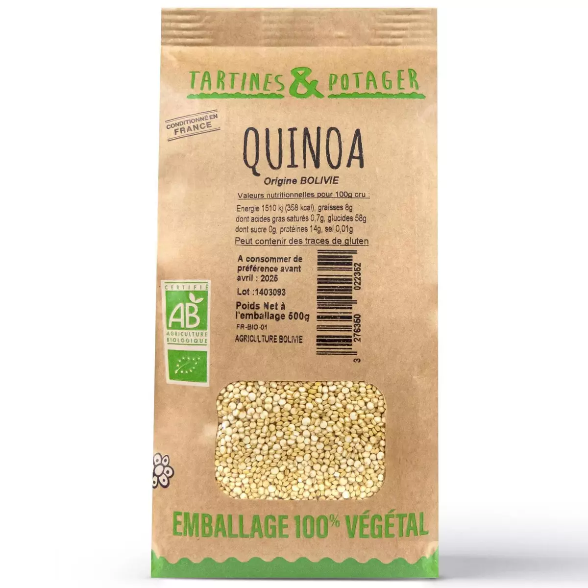 TARTINES & POTAGER Quinoa bio 500g