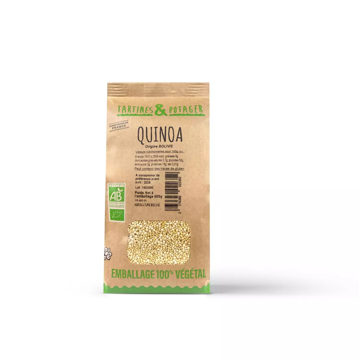TARTINES & POTAGER Quinoa bio 500g