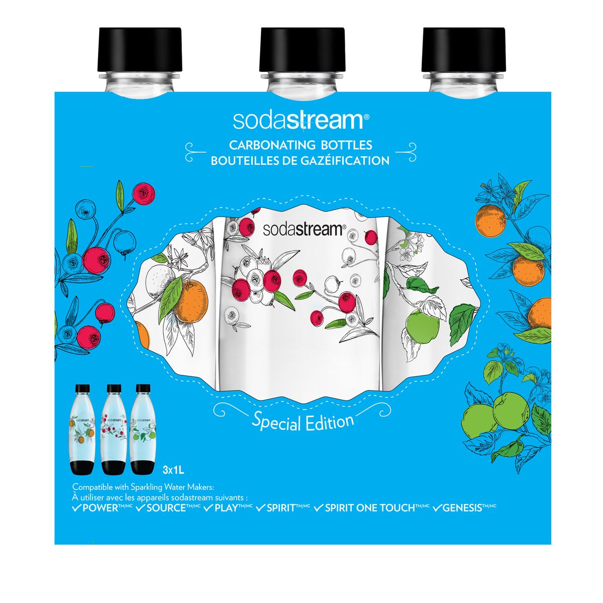 Voir la diapositive 2 : SODASTREAM Pack 3 bouteilles grand modèle FUSE HIPSTER