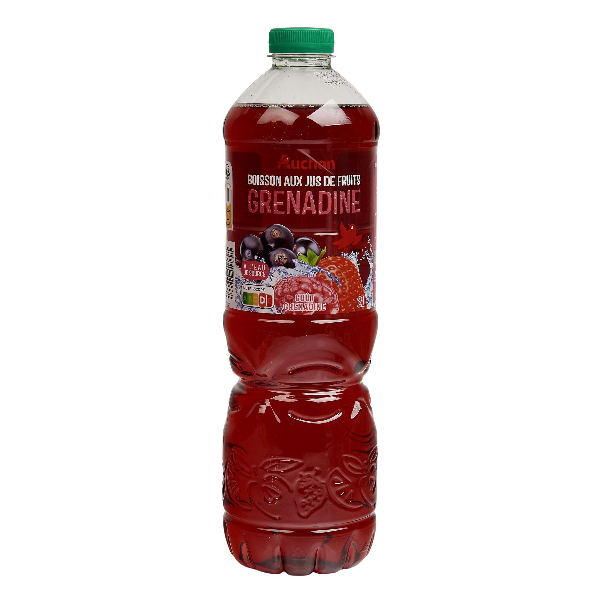 Voir la diapositive 2 : AUCHAN Boisson aux jus de fruits à base de concentrés goût grenadine 2l