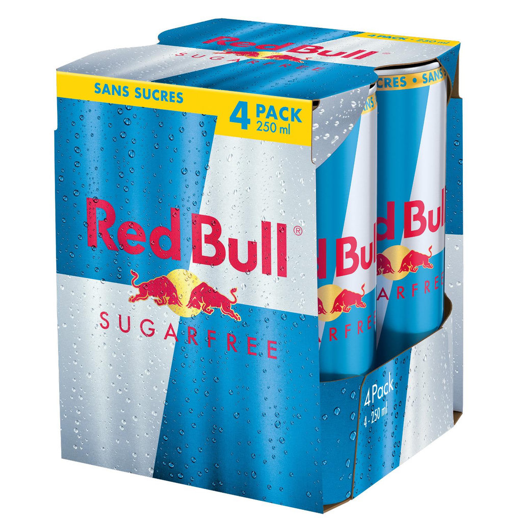 RED BULL Boisson énergisante sans sucres 4x25cl