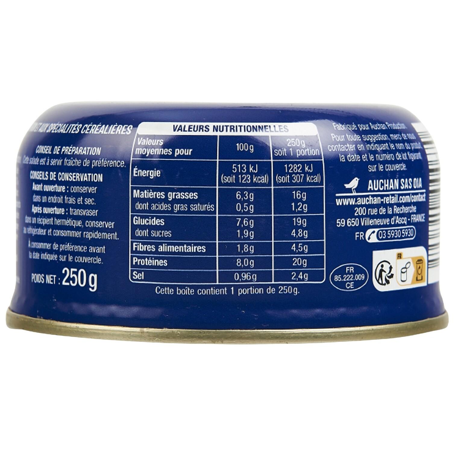 Voir la diapositive 4 : AUCHAN Salade Italienne au thon 250g