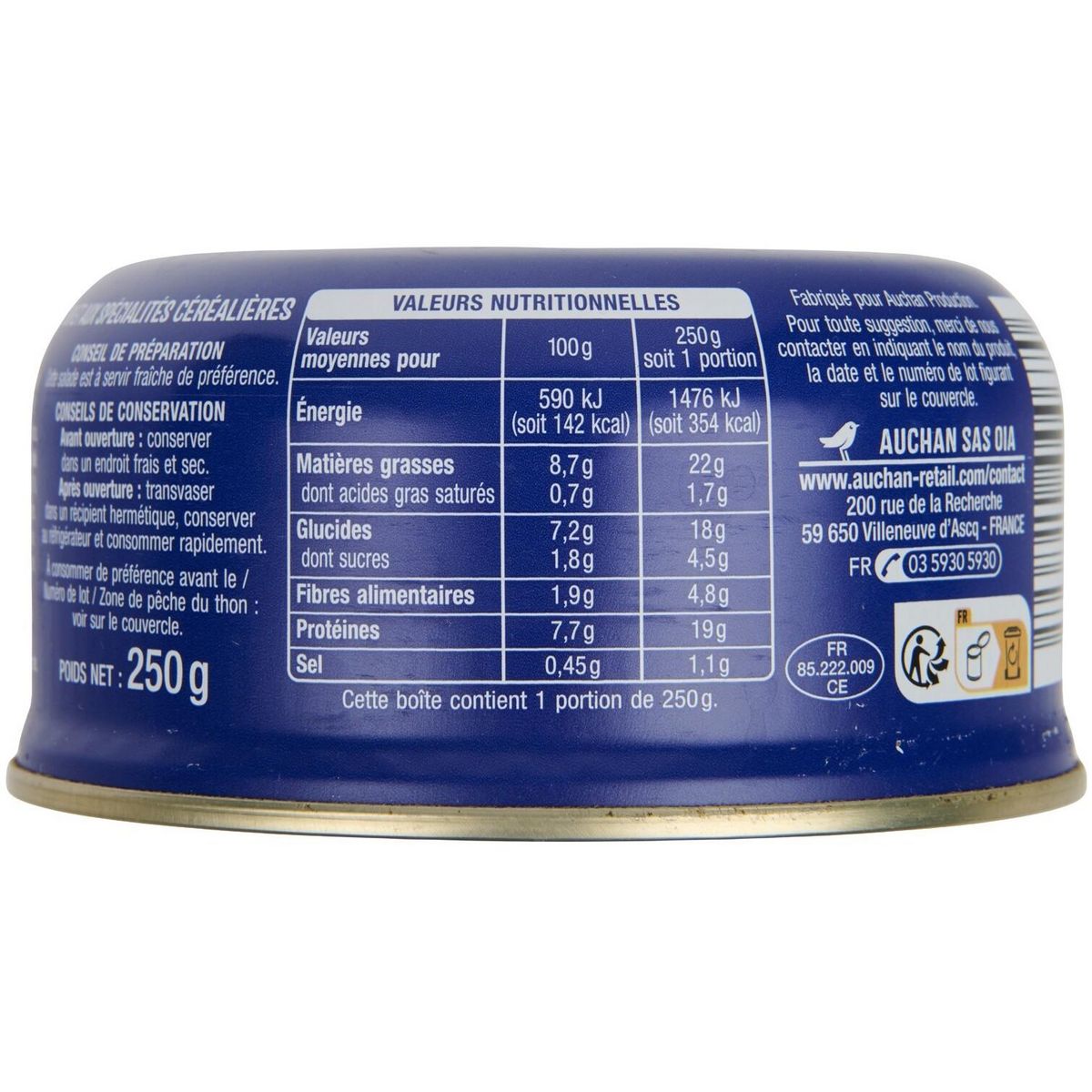 AUCHAN Salade Italienne au thon 250g