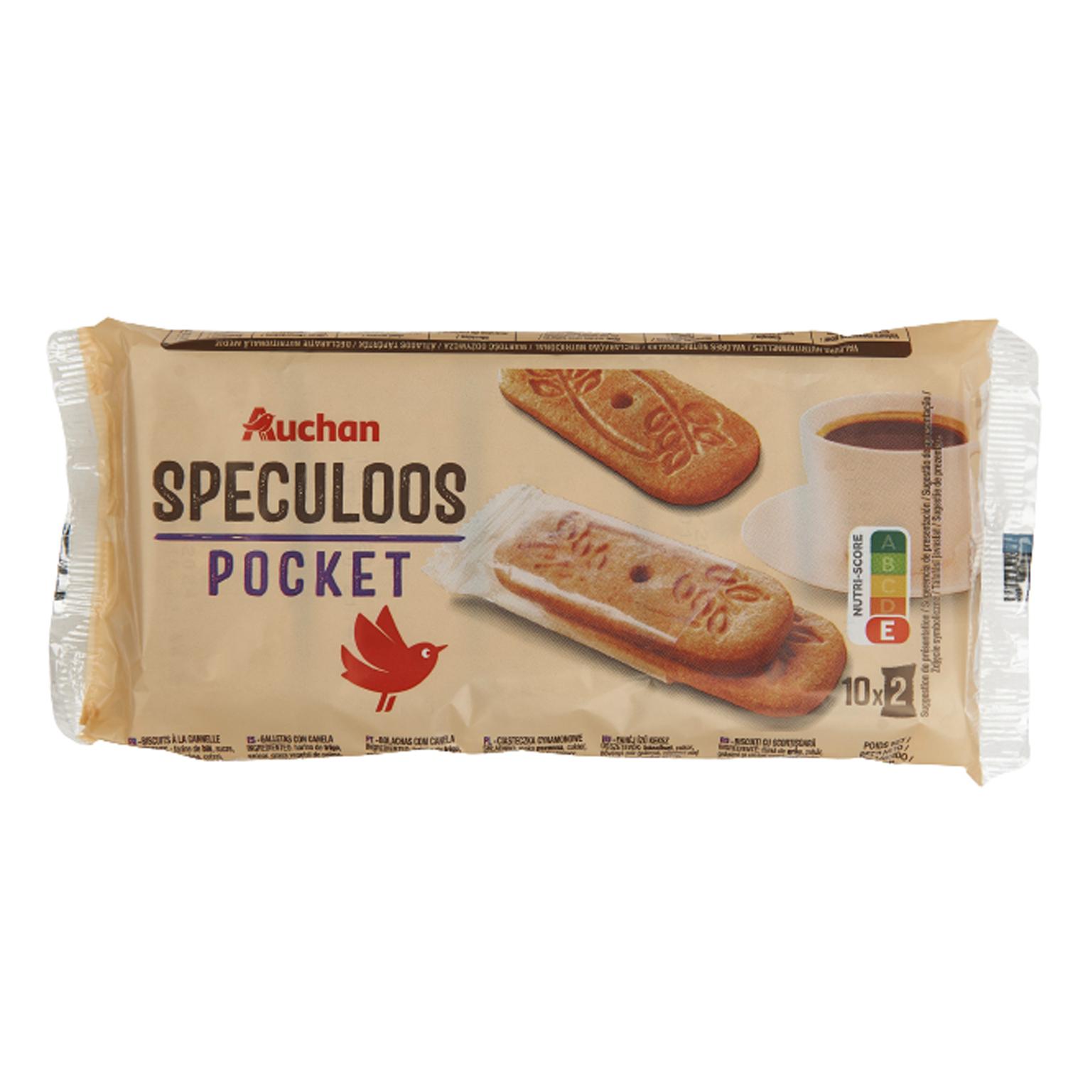 Voir la diapositive 4 : AUCHAN Speculoos pocket sachets fraîcheur 20 biscuits 168g