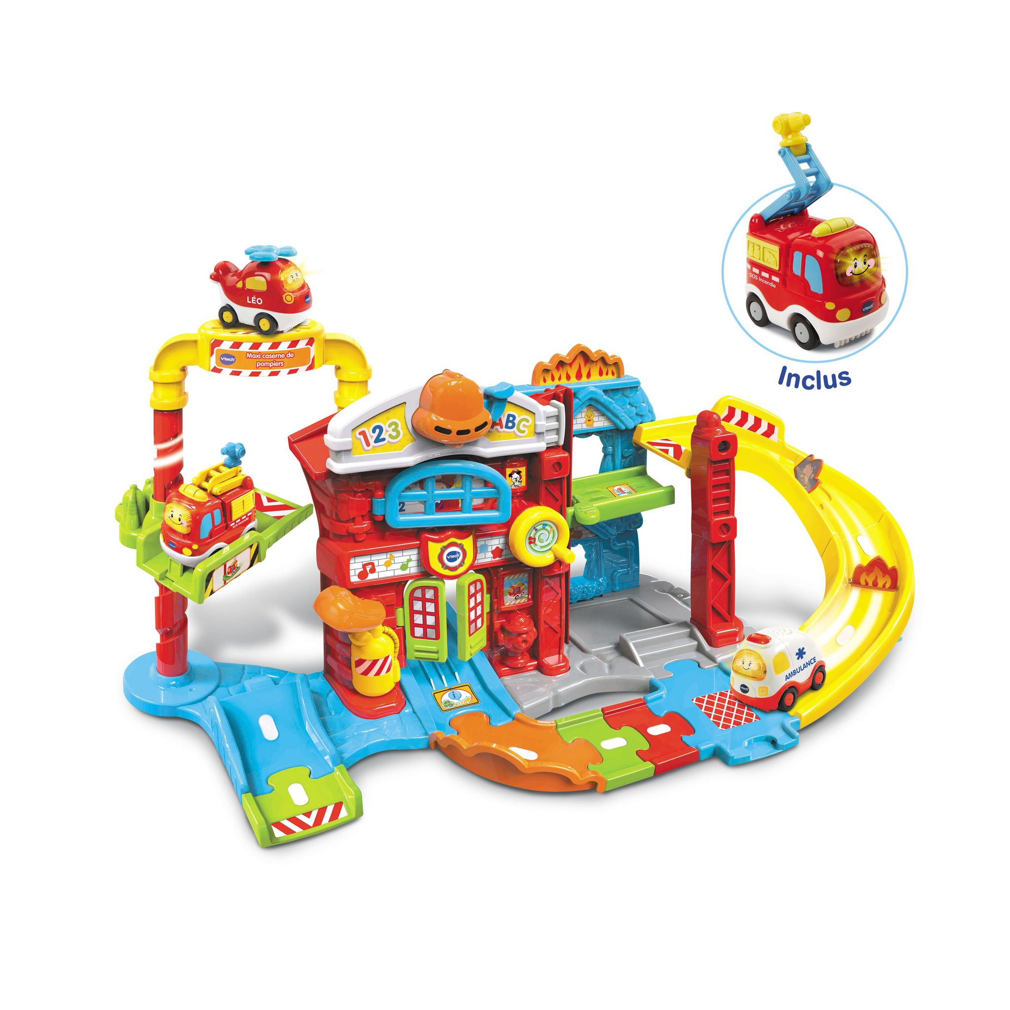 Voir la diapositive 2 : VTECH Maxi caserne de Pompiers Tut Tut Bolides